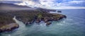 Coast with cliffs in Llanes, Asturias. Puron river