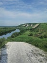 Chalky mountains in the Don River Valley