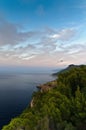 Coast between Estellencs and Banyalbufar at dusk, Majorca Royalty Free Stock Photo