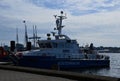 Coast Guard Boat at the Bay Foerde in Kiel, the Capital City of Schleswig - Holstein