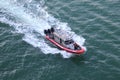 Coast guard boat speeding