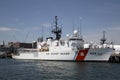 Coast guard cotter at the pier Royalty Free Stock Photo