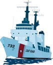 Coast Guard Cutter Vector Illustration Royalty Free Stock Photo