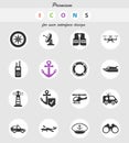 Coast guard icon set Royalty Free Stock Photo