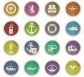 Coast guard icon set Royalty Free Stock Photo