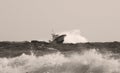 The Coast Guard patrol boat along the sea. Royalty Free Stock Photo