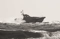 The Coast Guard patrol boat along the sea. Royalty Free Stock Photo