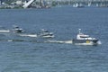 Coast guard patrol boats floating on a water Royalty Free Stock Photo