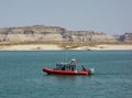 The coast guard patrolling a popular vacation destination in the desert