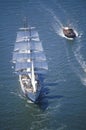 The Coast Guard ship Eagle on the Hudson River during the 100 year celebration for the Statue of Liberty, July 4, 1986