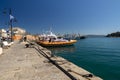 Coast guard stopped at the port of porto santo stefano Royalty Free Stock Photo