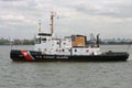 Coast Guard Tug Boat Cruising Boston Harbor Royalty Free Stock Photo