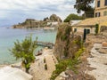 View of the Ionian sea from the city walls of Corfu or Kerkyra G
