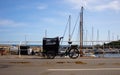 rickshaw bike parked at the port, Svaneke Royalty Free Stock Photo