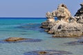 Coast of island Rhodes,Greece Royalty Free Stock Photo