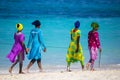 African girls near the ocean. Zanzibar island