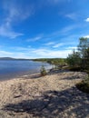 Coast of Lake and sunny day