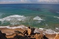 Coast of Mediterranean sea in midday Royalty Free Stock Photo