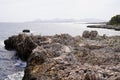 Coast mediterranean stones pathway coast in south east Antibes France southeast