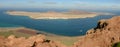 The coast of Mirador del Rio and view at Graciosa island on Lanzarote, Spain