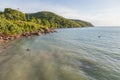 Coast mountain with deep blue seascape