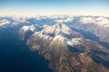 Coast Mountains British Columbia Canada Airplane Flying High Angle Landscape View Royalty Free Stock Photo