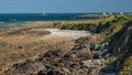 Coast near Auderville, Phare du cap de la Hague, Normandy France Royalty Free Stock Photo