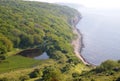 Coast near the Hammershus castle ruin on Bornholm Royalty Free Stock Photo