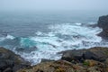 Coast nearby Stretisviti lighthouse on a misty summer evening, Iceland Royalty Free Stock Photo