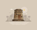 Coast Observation Tower Vector Illustration