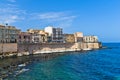 Coast of Ortigia island at city of Syracuse, Sicily