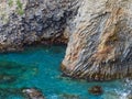 Coast of the Panarea island, Aeolian islands, Sicily, Italy Royalty Free Stock Photo