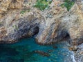 Coast of the Panarea island, Aeolian islands, Sicily, Italy Royalty Free Stock Photo