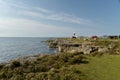 Coast path and lighthouse, Portland Bill Royalty Free Stock Photo