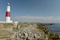 Coast path and lighthouse, Portland Bill Royalty Free Stock Photo