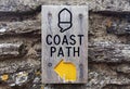 Coast Path Sign, Stoke Fleming, Dartmouth, Devon, UK Royalty Free Stock Photo
