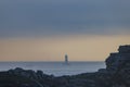 Coast with Phare du Four near Argenton in Brittany, France Royalty Free Stock Photo