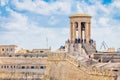 Coast and the port of Valletta, Siege Bell Memorial Royalty Free Stock Photo