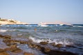 Coast of the Red Sea, Egypt. surf line. Wind and waves. A little storm. Background tourism and travel. Blue water and sky Royalty Free Stock Photo