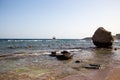 Coast of the Red Sea, Egypt. surf line. Wind and waves. A little storm. Background tourism and travel. Blue water and sky Royalty Free Stock Photo