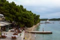 Coast restaurants in Makarska in Croatia.