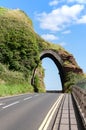 Coast road with tunnel, Northern Ireland Royalty Free Stock Photo