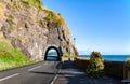 Coast road with tunnel, Northern Ireland Royalty Free Stock Photo