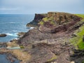 Coast rock formations at Eshaness on Shetland, Scotland, UK - the rocks are of the Eshaness Volcanic Formation Royalty Free Stock Photo