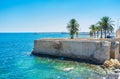 The coast with ruined fortress, Mahdia, Tunisia Royalty Free Stock Photo