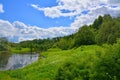 Coast of Ruza river in Komlevo, Moscow region, Russia