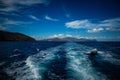 The coast of Salina Island in the aeolian Islands, Sicily. Sea vIew from the boat Royalty Free Stock Photo