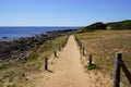 Coast sand pathway access to Talmont-Saint-Hilaire sea atlantic beach in vendee france