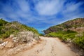 Coast of Sardinia, sea, sand and rocks Royalty Free Stock Photo