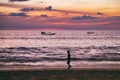 Coast of the sea at sunset, Koh Chang, Thailand. Royalty Free Stock Photo